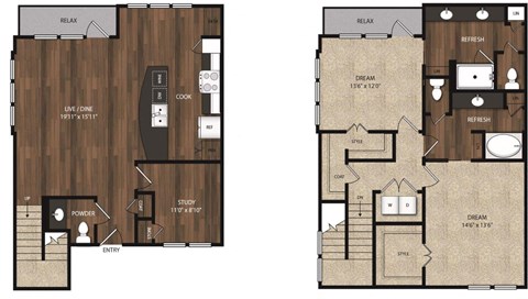 Main Street Flats Apartments Phase II 3x3 C Floor Plan